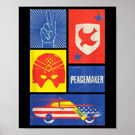 Peacemaker Sign, Shield, Helmet And Car  ポスター (正面)