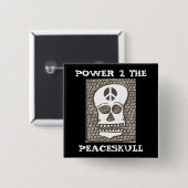 peaceskullボタンへの力 缶バッジ (正面&裏面)