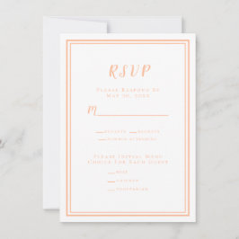 Peachの結婚RSVPメモダンニュー応答エンクロージャ