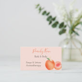 Peachデザイン標準、3.5インチx 2.0インチ名刺 名刺 (スタンド正面)