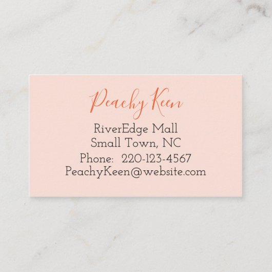Peachデザイン標準、3.5インチx 2.0インチ名刺 名刺 (裏面)