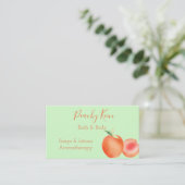 Peachデザイン標準、3.5インチx 2.0インチ名刺 名刺 (スタンド正面)