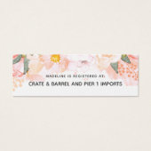 Peachフローラブライダルシャワーレジストリ挿入カード (正面)