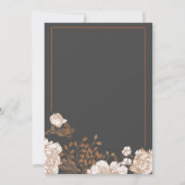 Peach色彩の鮮やか & Brown'sの結婚陰部のフローラ 招待状 (裏面)