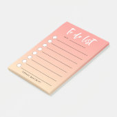 Peach グラデーション Brush Lettered To Doリスト ポストイット (アングル)
