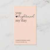 Peach モダン Script QRコード、ありがとう 名刺 (正面)