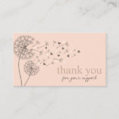 Peach モダン Script QRコード、ありがとう 名刺 (正面)