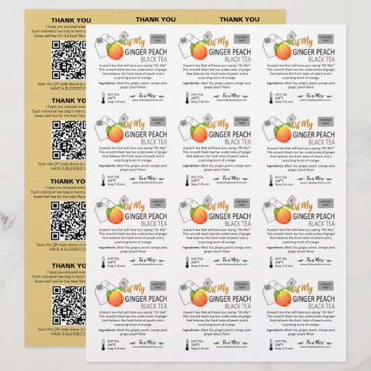 Peach 3x4スモールスクエアサンプルインサート (正面/裏面)