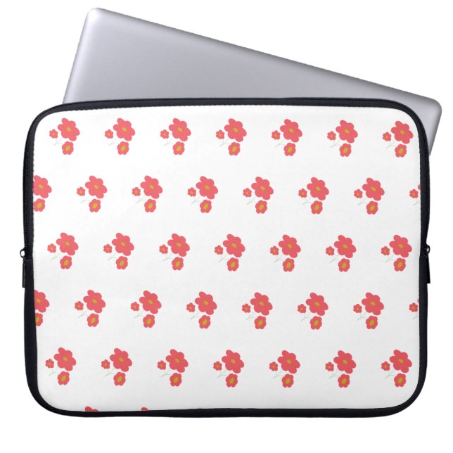 Peach abstract floral laptop sleeve ラップトップスリーブ (正面)