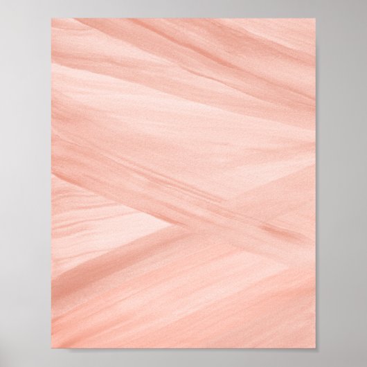 Peach Abstract Lines Brushstroke Art Poster ポスター (正面)