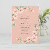 Peach Airy Blossom Wedding 招待状 (スタンド正面)