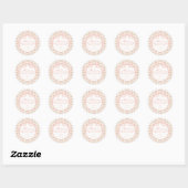 Peach and Beige Fancy Floral Baptism Envelope Seal ラウンドシール (シート)