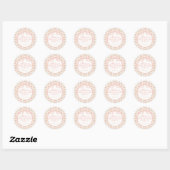 Peach and Beige Fancy Floral Birthday Circle Seal ラウンドシール (シート)