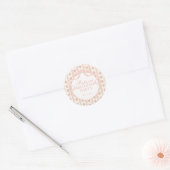 Peach and Beige Fancy Floral Birthday Circle Seal ラウンドシール (封筒)