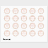 Peach and Beige Fancy Floral Bridal Shower Seal ラウンドシール (シート)
