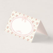 Peach and Beige Fancy Floral PlaceCard Table Decor (正面)