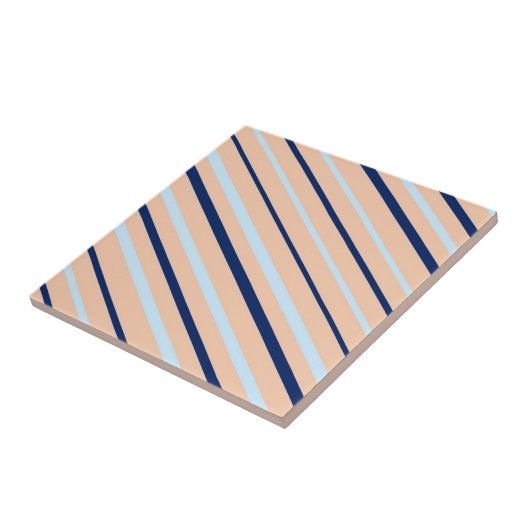 Peach and Blue Diagonal Striped タイル (側面)