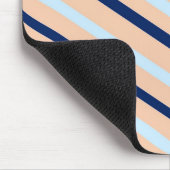 Peach and Blue Diagonal Striped Personalised マウスパッド (コーナー)