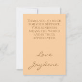 Peach and Gold Flower Gratitude Card ノートカード (裏面)