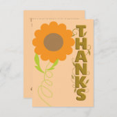 Peach and Gold Flower Gratitude Card ノートカード (正面/裏面)