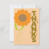 Peach and Gold Flower Thank You Card ノートカード (正面)