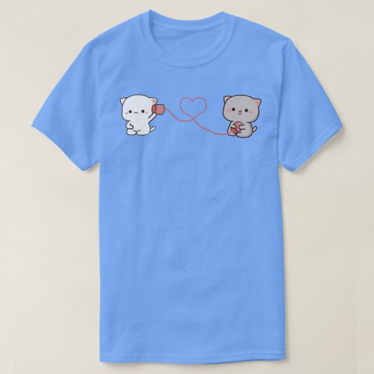 peach and goma mochi cat 1  tシャツ (デザイン正面)