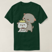 Peach and goma mochi cat  tシャツ (デザイン正面)