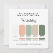 Peach and Sage Green Wedding Color Palette Card 招待状 (裏面)