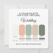 Peach and Sage Green Wedding Color Palette Card 招待状 (正面)