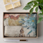 Peach and Teal Floral Bird Cage Decoupage  薄葉紙 (ギフト)