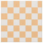 Peach and White Checkerboard ファブリック (クローズアップ)