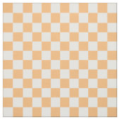 Peach and White Checkerboard ファブリック (見本)