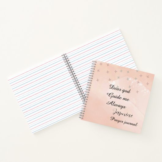 Peach and white personalized prayer journal  ノートブック (内部)