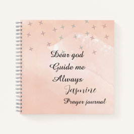 Peach and white personalized prayer journal  ノートブック