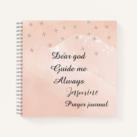 Peach and white personalized prayer journal  ノートブック (正面)