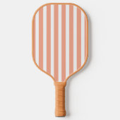 Peach and White Striped Pickleball Paddle ピックルボールラケット (正面)