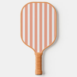 Peach and White Striped Pickleball Paddle ピックルボールラケット