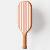 Peach and White Striped Pickleball Paddle ピックルボールラケット (左)
