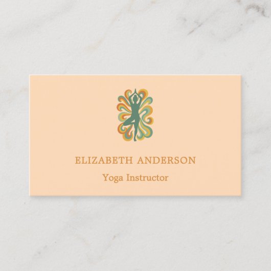 Peach apricot Yoga pose Instructor 名刺 (正面)