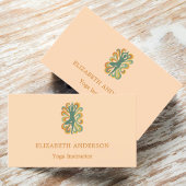 Peach apricot Yoga pose Instructor 名刺