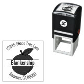 Peach Artwork円形アドレス名カスタム セルフインキングスタンプ (インサイチュ)