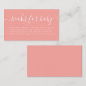 Peach Baby Shower Books For Baby エンクロージャーカード (正面/裏面)