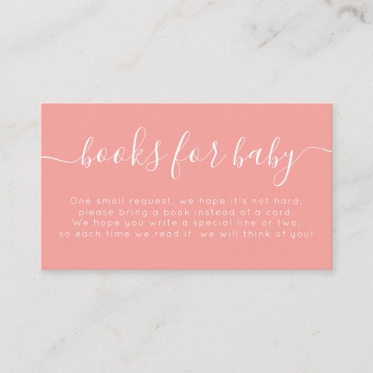 Peach Baby Shower Books For Baby エンクロージャーカード (正面)