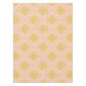 Peach background hexagonal floral pattern  テーブルクロス (正面)