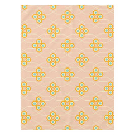 Peach background hexagonal floral pattern  テーブルクロス