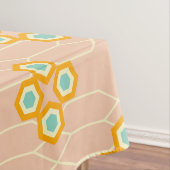 Peach background hexagonal floral pattern  テーブルクロス (インサイチュ)