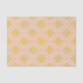 Peach background hexagonal floral pattern  薄葉紙 (正面)
