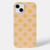 Peach background hexagonal floral pattern  Case-Mate iPhoneケース (裏面)