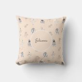 Peach Ballerina and Flowers クッション (正面)