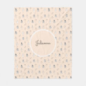 Peach Ballerina Line Art  フリースブランケット (正面)